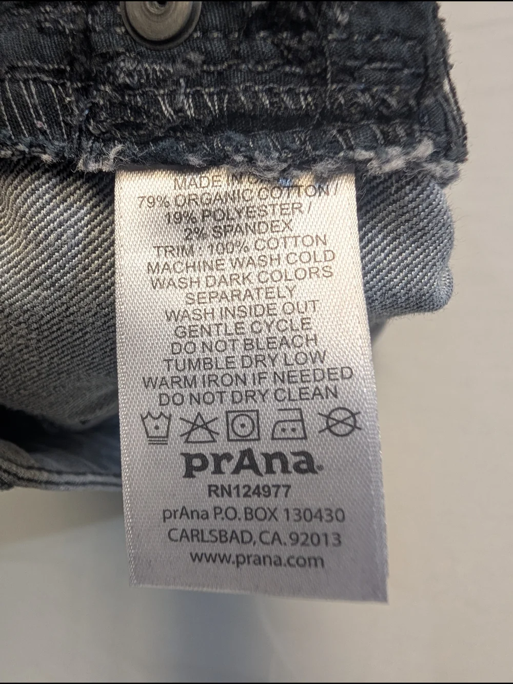 Prana Jeans Women's 6/28 Gray Denim Jade Jean Stretch Mid-Rise Straight Leg